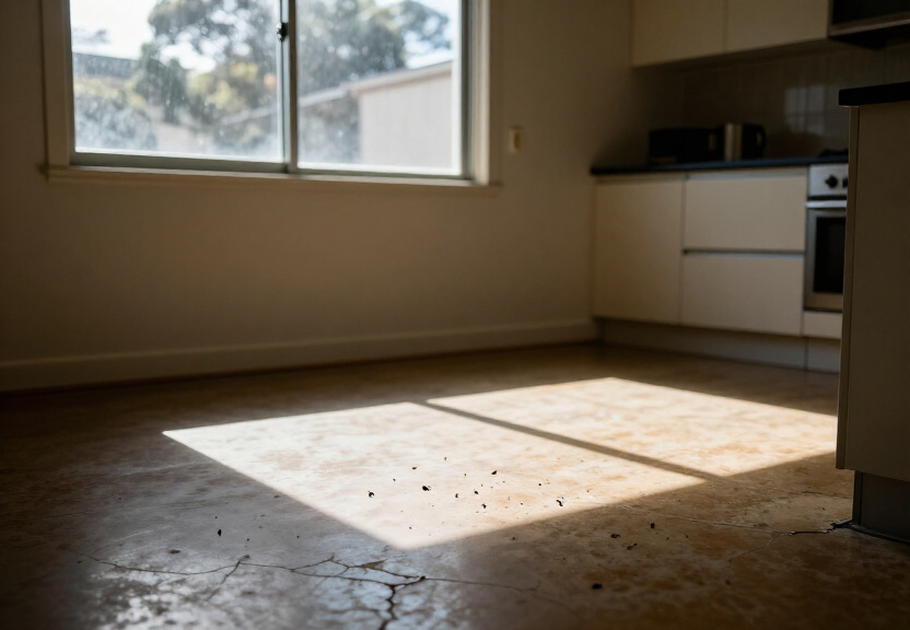 Spider webs in a Bondi garage before treatment